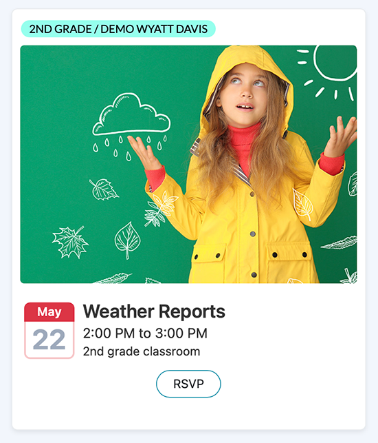 classroom event app